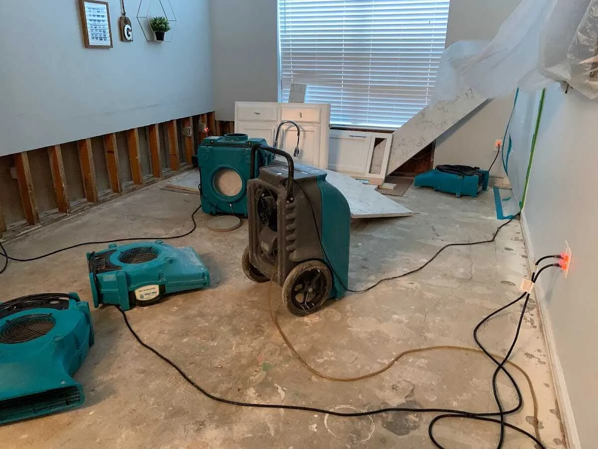 Dehumidifier in flood-cut room for Water Damage Restoration in Jacksonville
